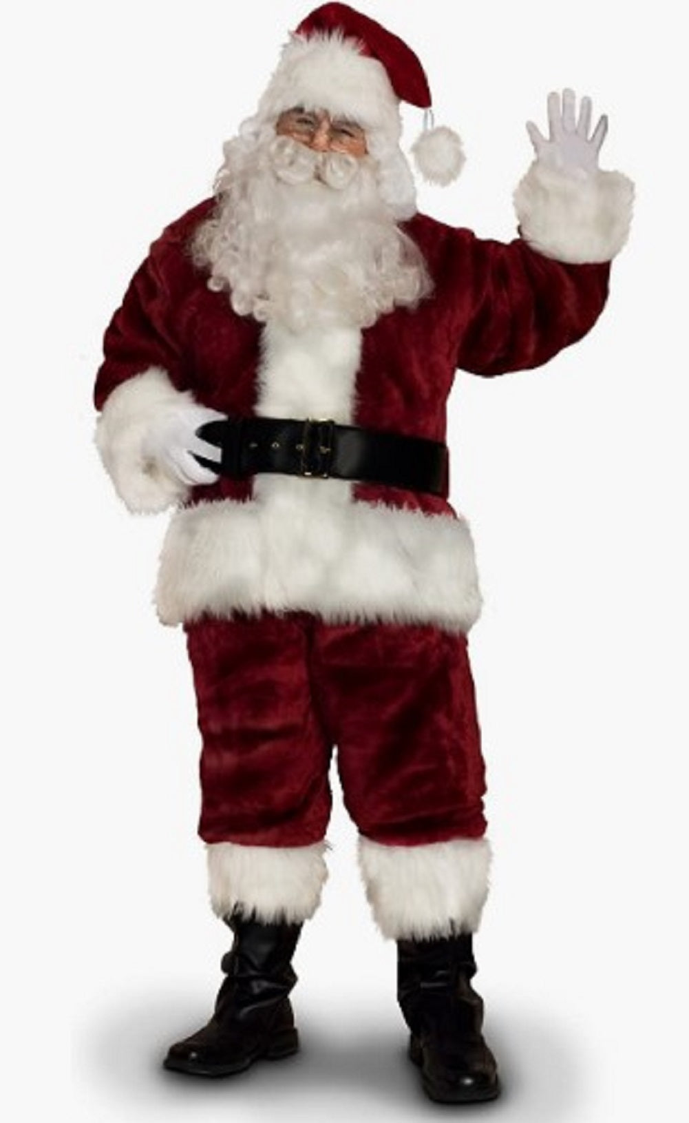 Santa Claus Suit - Burgundy - Plush - Supreme - Costume - Adult - 2XL