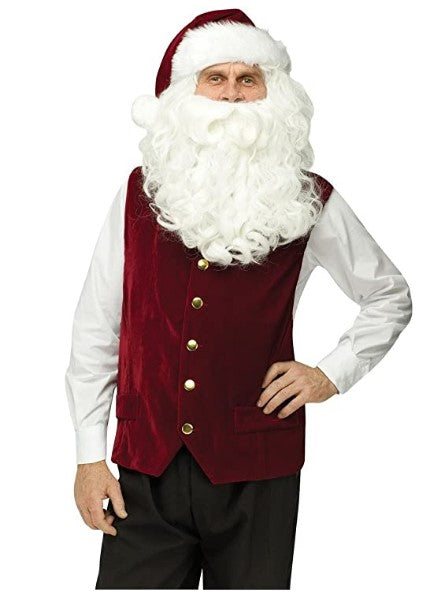 Santa Claus Vest - Burgundy Velvet - Costume Accessory - Adult - 3 Sizes