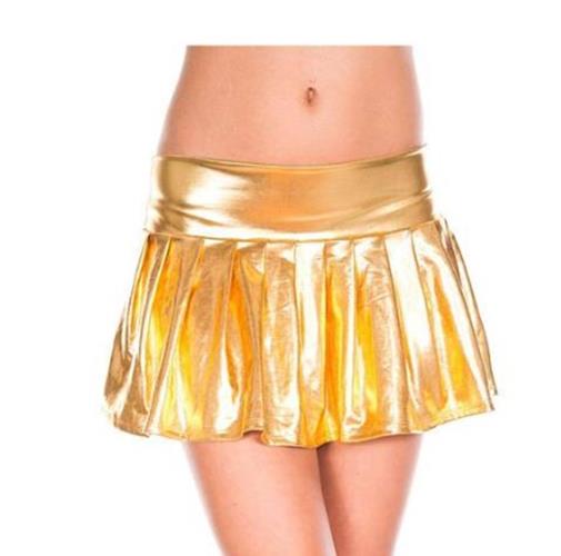 School Girl Pleated Mini Skirt - Wet Look - Costume - Adult Teen - 2 Colors
