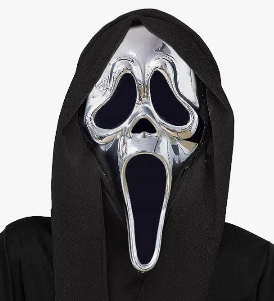 Ghostface Chrome Plated Mask - Scream - Costume Accessory - Adult Teen