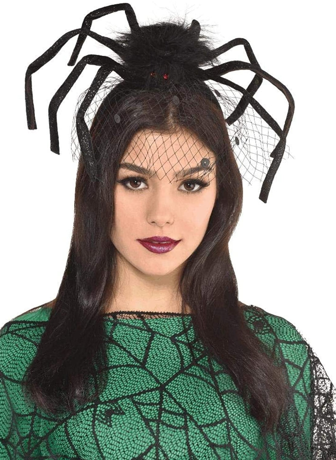 Diadema de araña viuda negra - Negro- Bruja - Accesorio de disfraz - Adolescente adulto