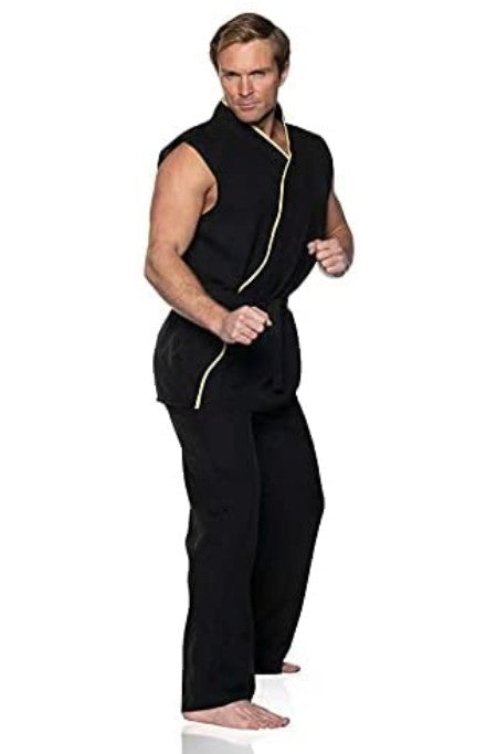 Sensei - Karate Gi - Cobra Kai - Black/Yellow - Costume - Adult - 2 Sizes