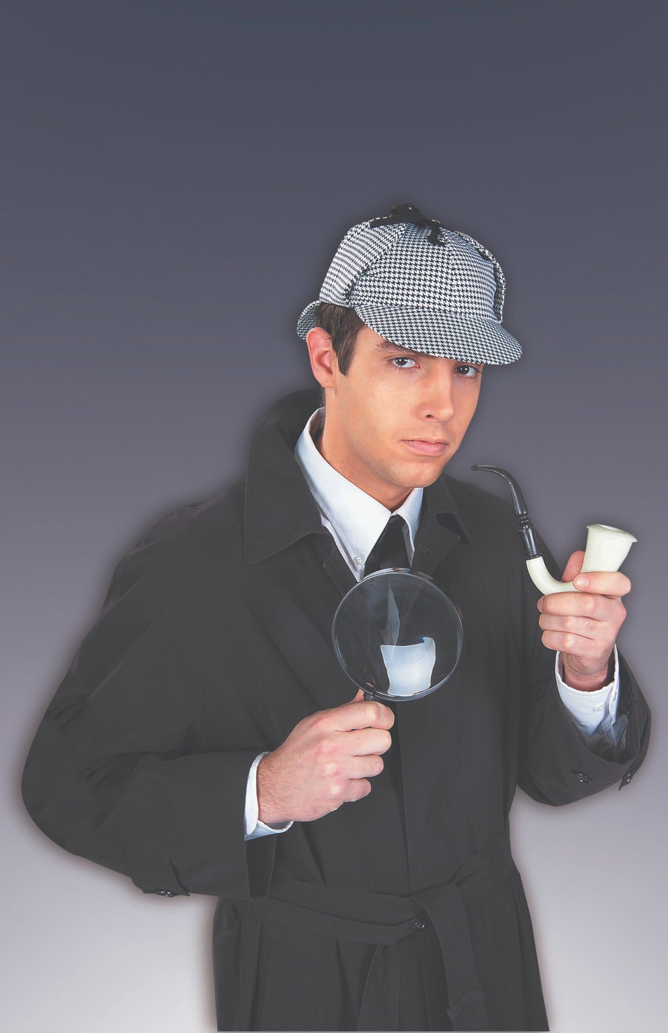 Jaren 20 Opa Kostuum Accessoires Sherlock Holmes – Hoed, Bretels, Vlinderdas, Baard, Bril En Meer