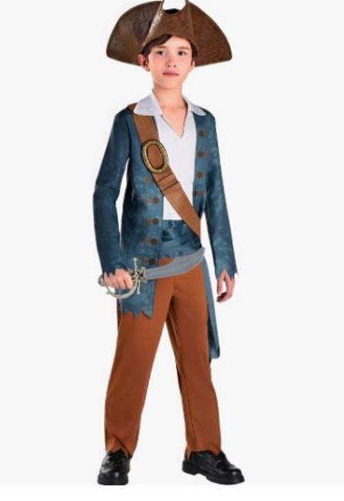 Shipwrecked - Pirate - Brown/Blue - Costume - Boys - 4 Sizes