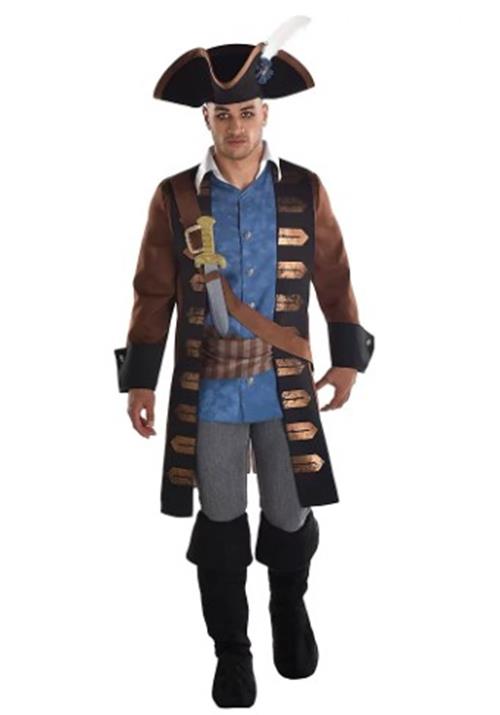 Shipwrecked - Pirate - Brown/Blue - Costume - Men - 2 Sizes