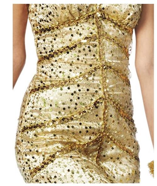 Las Vegas Showgirl - Flapper - 20's - Gold/Cream - Costume - Adult - 2 Sizes