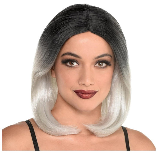 Black & Silver Ombre Wig - Short Bob/Pageboy - 1920's - Costume Accessory