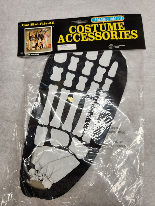 Skeleton Foot/Shoe Covers - Black/White - Costume Accessory - Adult Teen