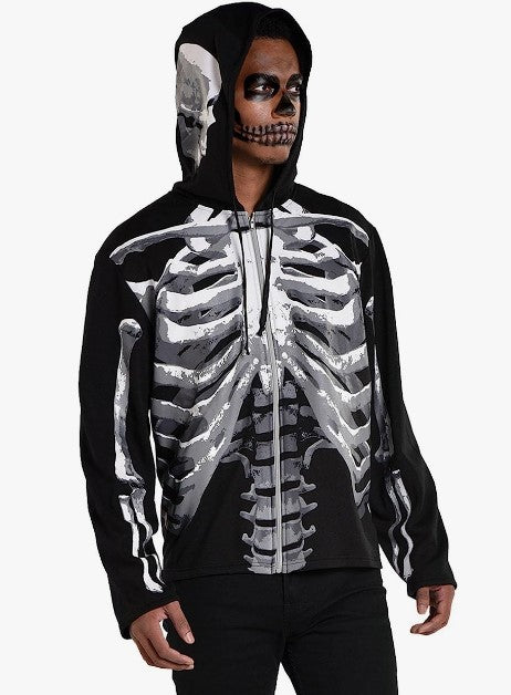 Skeleton Hoodie - Black/White - Costume - Adult - 2 Sizes