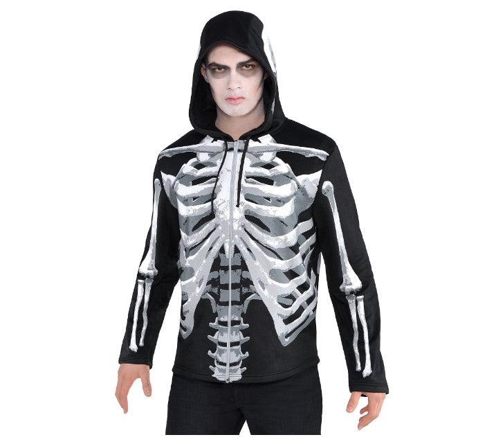 Skeleton Hoodie - Black/White - Costume - Adult - 2 Sizes