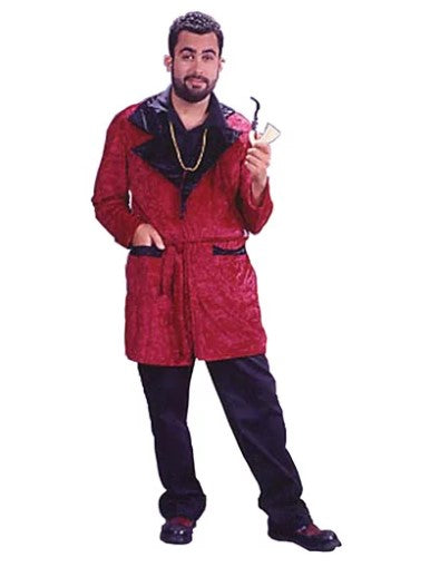 Fun World Men's Casanova Smoking Jacket Adult Costume, red, STD. Up to 6' / 200