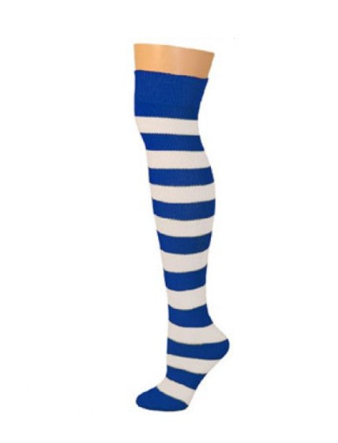 Knee High Striped Socks - Cosplay Elves Dolls - Costume Accessory - Blue/White