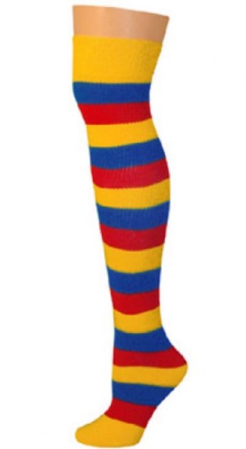 Knee High Striped Socks - Cosplay Rag Dolls - Costume Accessory - Red/Gold/Blue