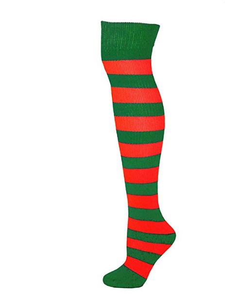 Knee High Striped Socks - Christmas - Elves - Costume Accessory - Red/Green