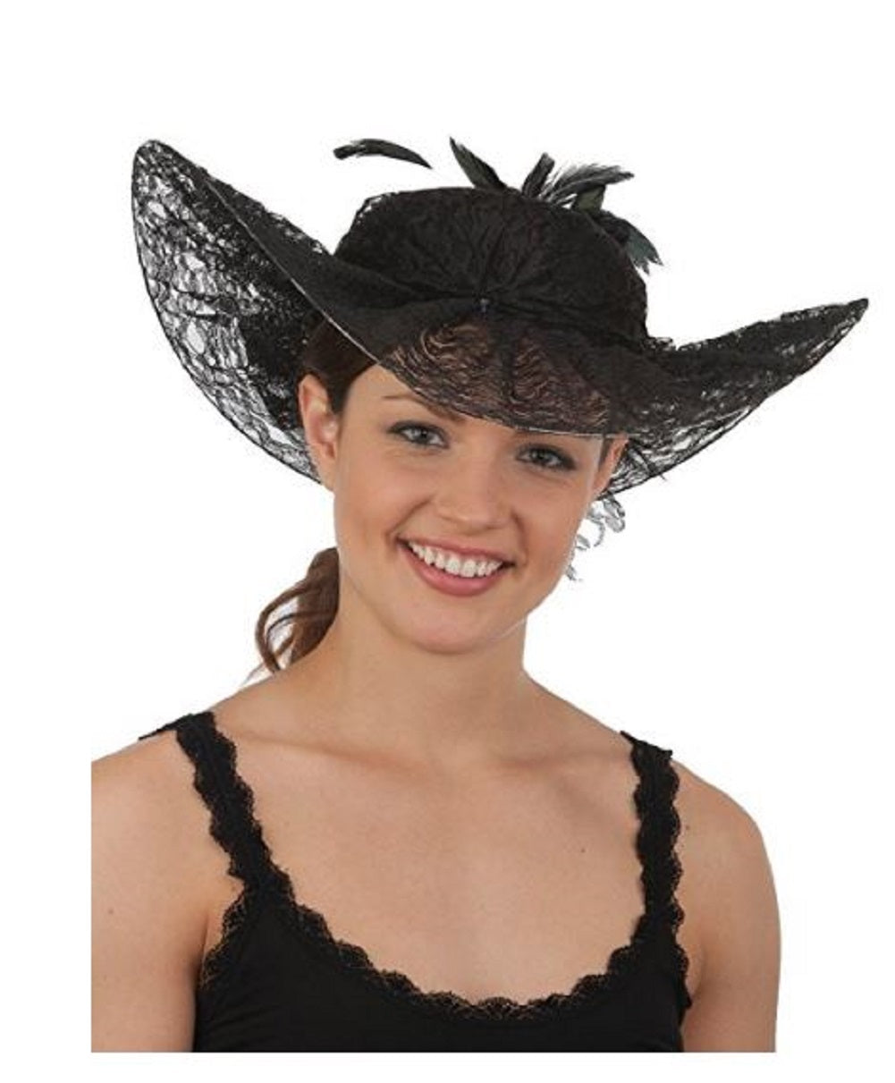 Kentucky Derby Hat - Black - Feathers - Southern Belle - Costume Accessory