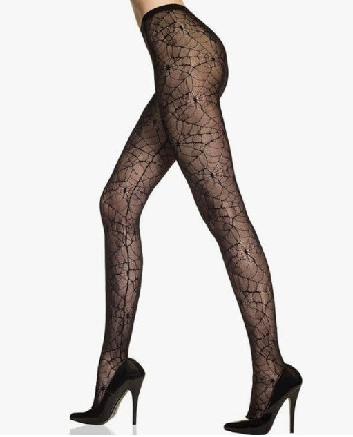 Spider Web Pantyhose - Black - Witch - Costume Accessories - Adult