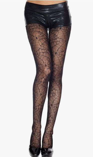 Spider Web Pantyhose - Black - Witch - Costume Accessories - Adult