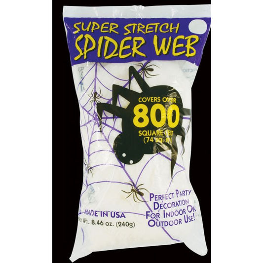 Super Stretch Spinnennetz - Dekorationen - Weiß - Kostümzubehör - 8,4 oz