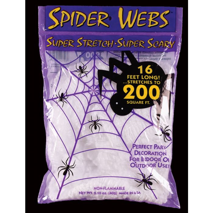 Super Stretch Spider Web - Decorations - White - Costume Accessory - 2.1 oz