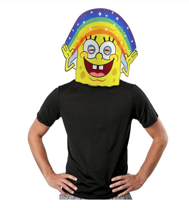 SpongeBob SquarePants Rainbow Meme Foam Mask - Costume Accessory - One Size