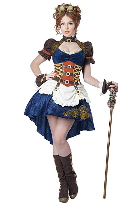 Steampunk Fantasy - Victorian - Pirate - Blue - Costume - Adult - Large