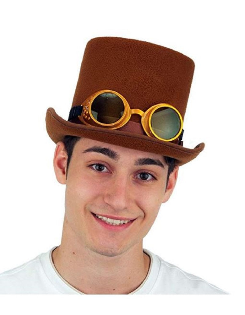 Steampunk Top Hat - Willy Wonka - Brown/Gold - Costume Accessory - Adult