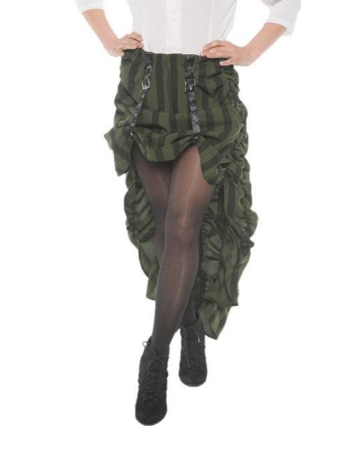 Steampunk Skirt - Pirate - Green/Black Stripes - Costume - Adult - Small 6-8