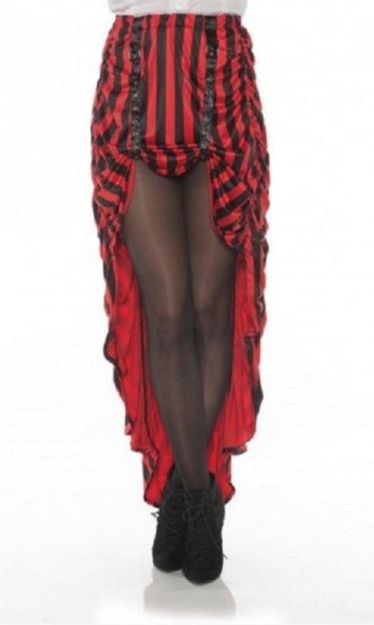 Steampunk Skirt - Pirate - Red/Black Stripes - Costume - Adult - Medium 10-12