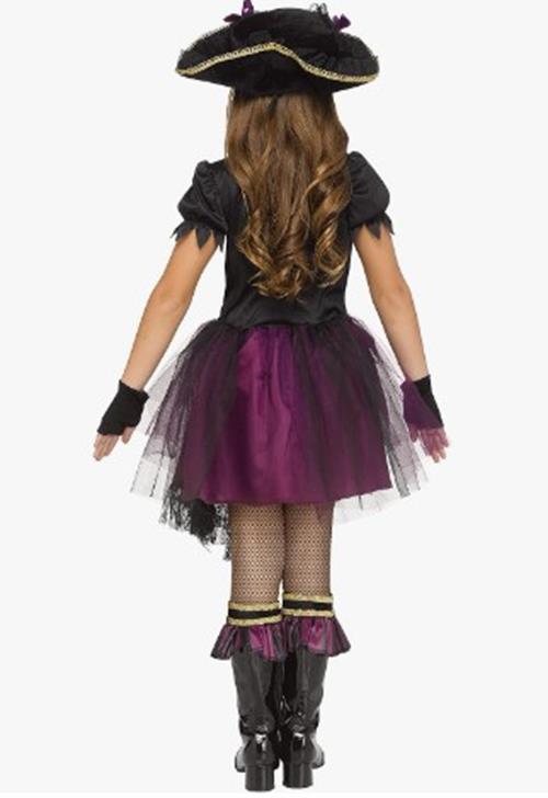 Stormy Seas Queen - Purple/Black/Gold - Costume - Girls - 3 Sizes