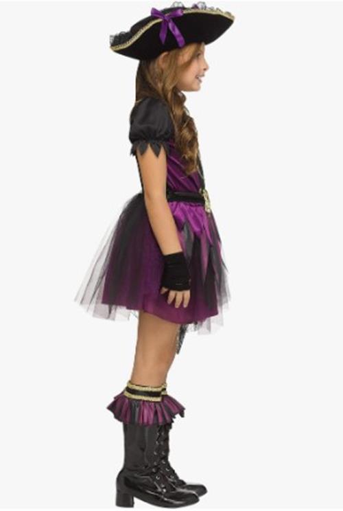 Stormy Seas Queen - Purple/Black/Gold - Costume - Girls - 3 Sizes