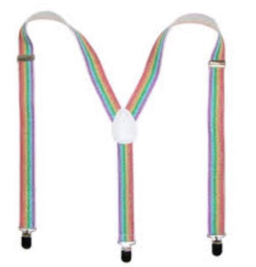 Tirantes arco iris - Brillo - Orgullo - Accesorios de disfraces - Adolescente adulto