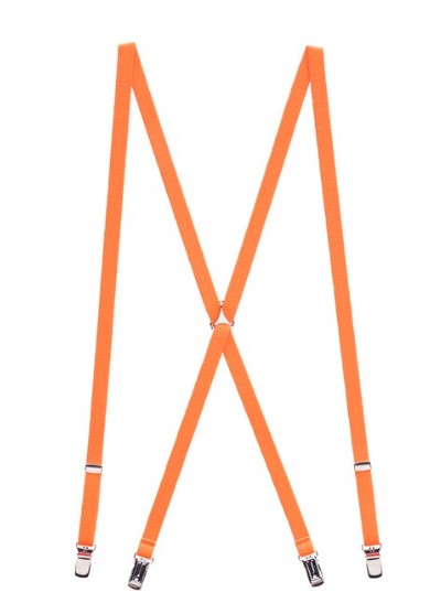 Skinny Neon Suspenders - 1980's - Neon Orange - Costume Accessories - Adult Teen