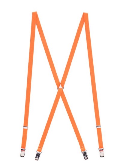 Skinny Neon Suspenders - 80's - Neon Orange - 42" - Costume Accessories - Adult