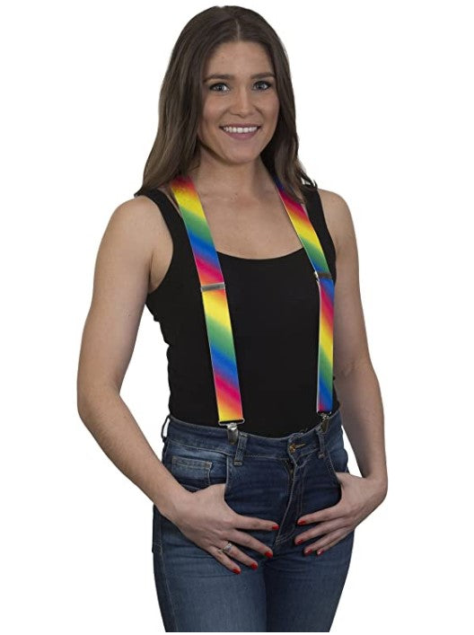 Rainbow Suspenders - Pride - Clown - Artist - Costume Accessories - Adult Teen