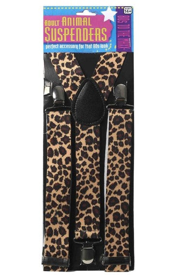 Suspenders - 1980's - Leopard Print - Costume Accessories - Adult Teen