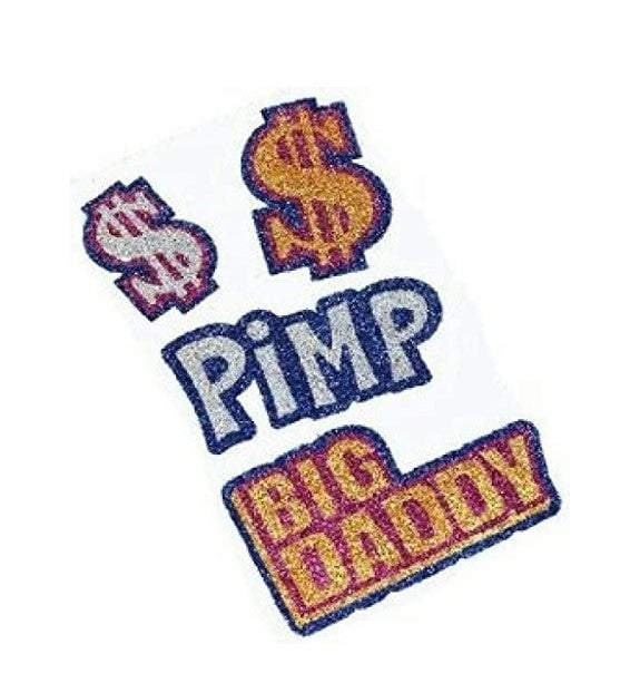 Temporary Tattoos - Pimp - Big Daddy - Gangster - Costume Accessories