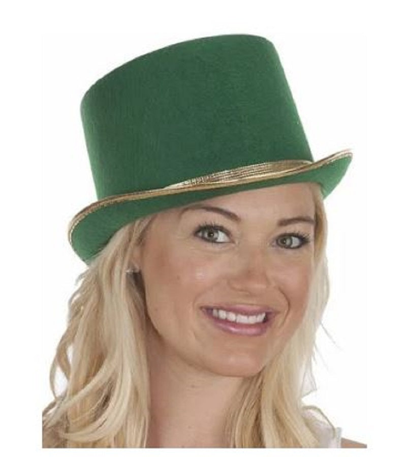 Top Hat - Green/Gold - St Patrick's Day - Elf - Costume Accessory - Adult Teen