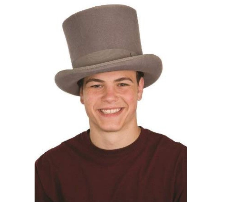 Dickens Top Hat - Victorian - Grey - Christmas - Costume Accessory - 2 Sizes