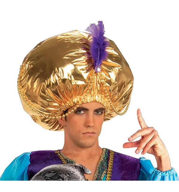 Giant Turban - Gold - Sultan - Zoltar - Aladdin - Costume Accessory - Adult