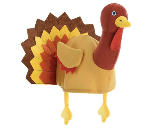 Turkey Hat - Full Tail - Plush - Thanksgiving - Costume Accessory - One Size