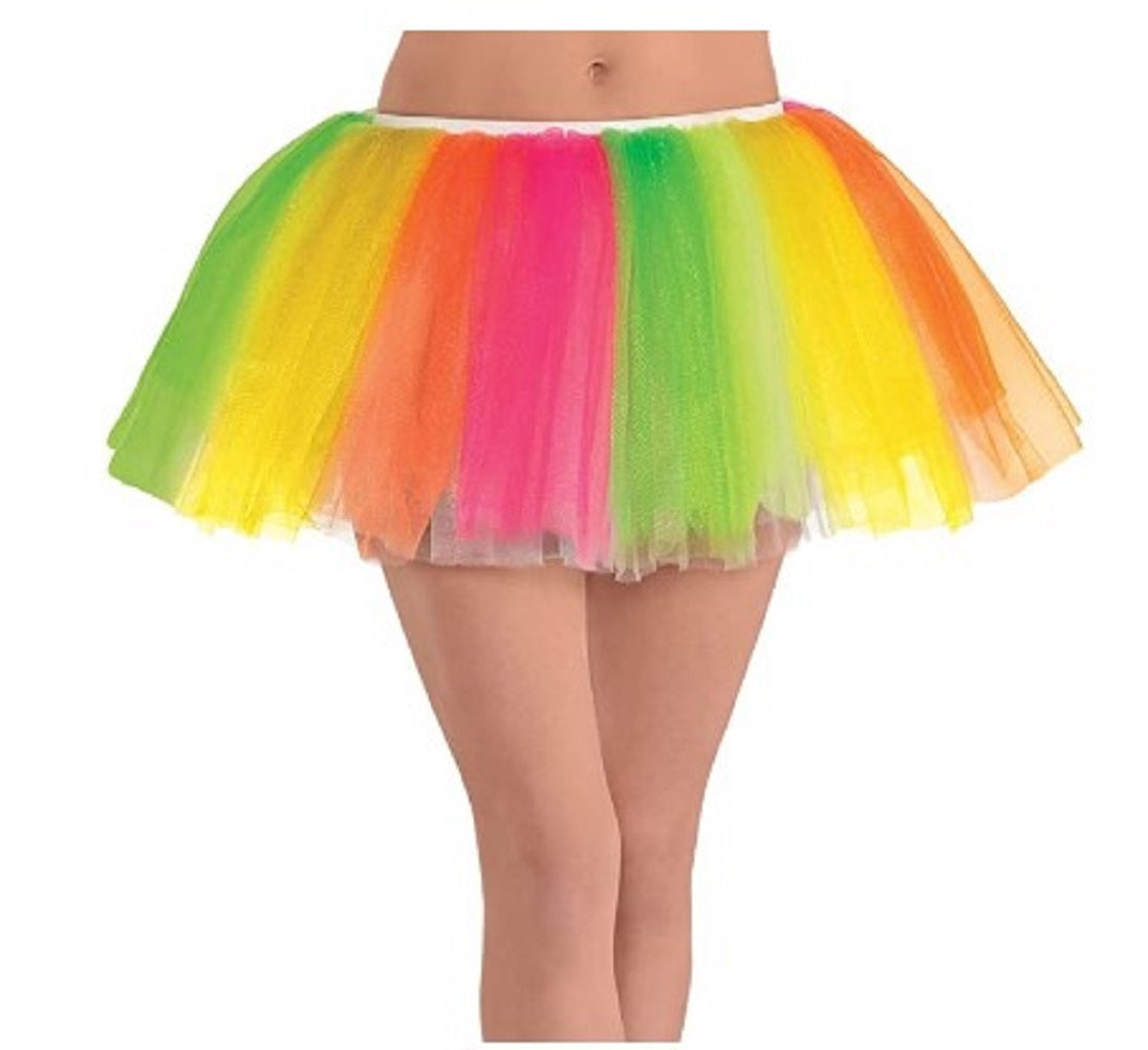 Tutu - Pride - Neon Rainbow - 80's - Blacklight - Costume Accessory - Adult Teen