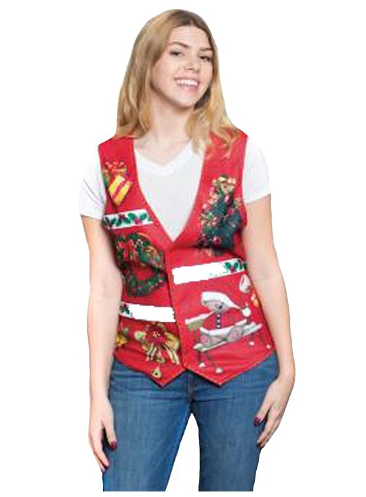 Ugly Christmas Sweater Vest - Costume - Women - 2 Sizes