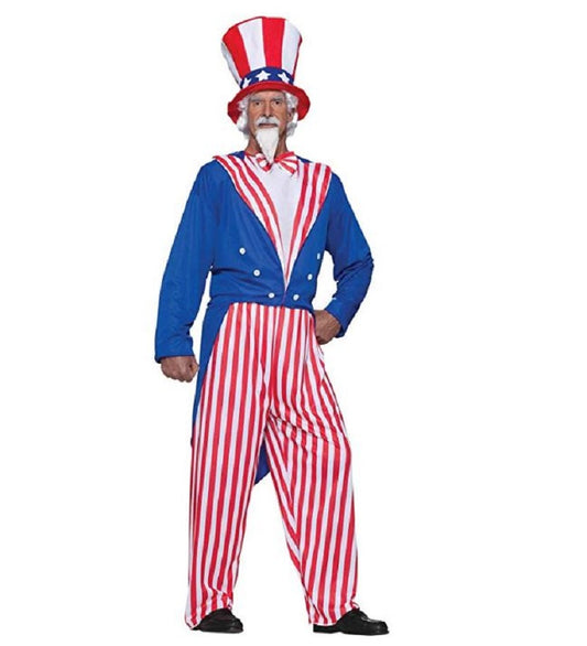 Forum Novelties Men's Uncle Sam Costume, Red/White/Blue, Plus