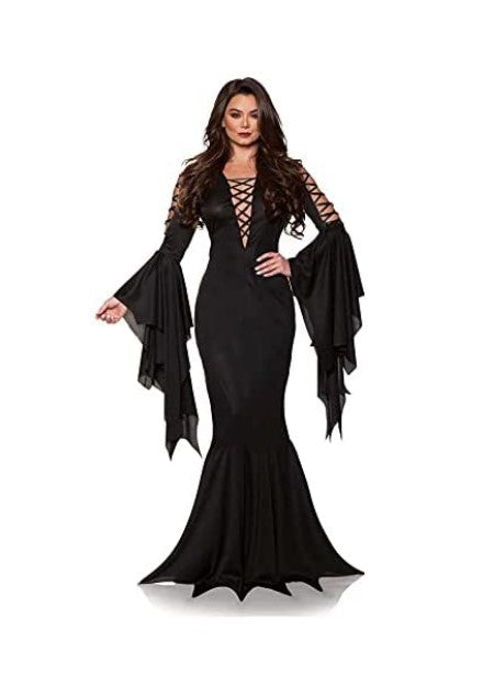 Vamp - Black - Criss Cross - Dramatic Sleeves - Costume - Adult - 3 Sizes