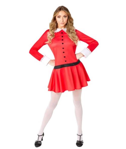 Veruca Salt - Willy Wonka - Red Dress - Costume - Adult - 3 Sizes