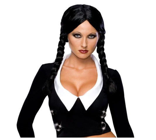 Wednesday Wig - Addams Family - Deluxe Costume Accessory - Adult Teen