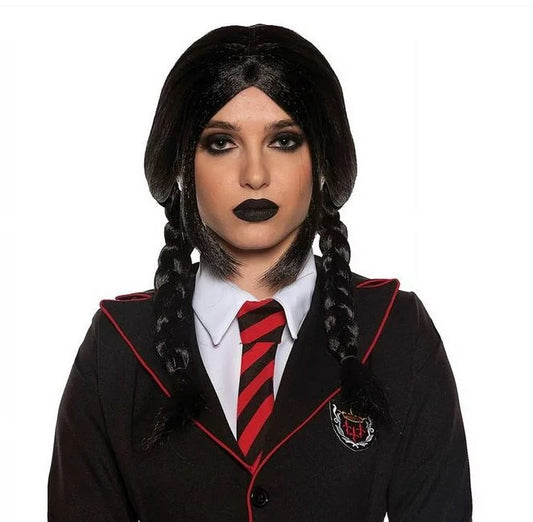 Wednesday Wig Braids - Addams Family - Black - Costume Accessory - Adult Teen