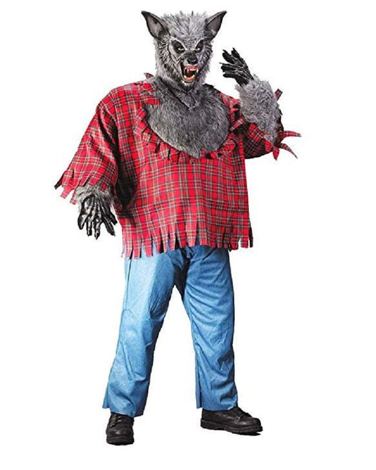 Fun World Men's Plus-Size Werewolf Plus Size Adult Costume, Gray, Plus Size up t