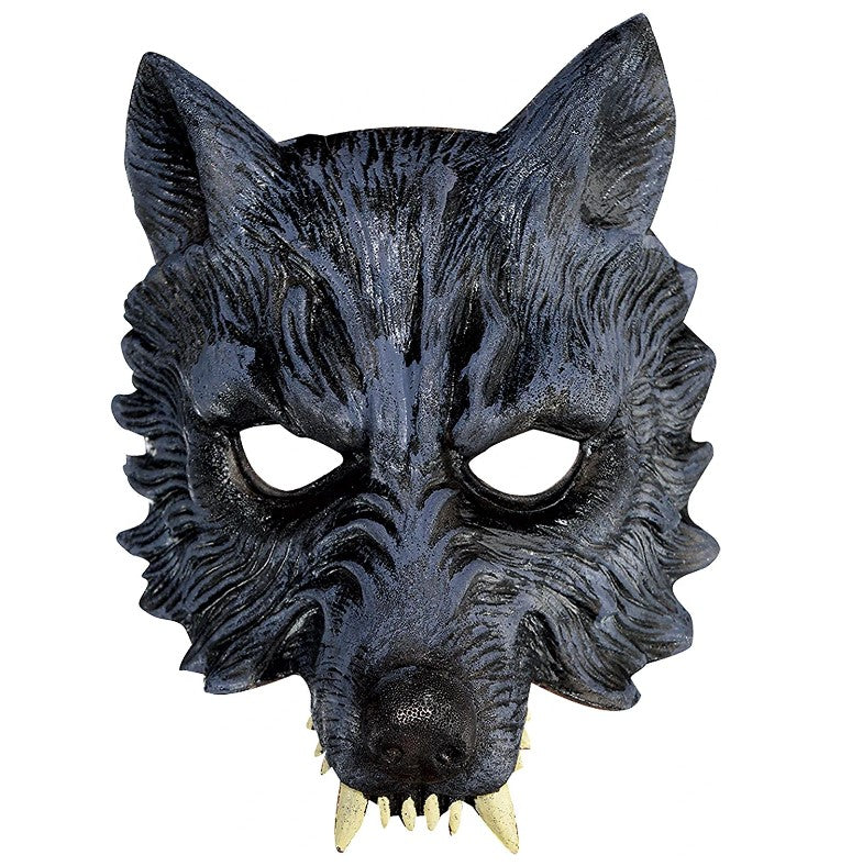 Wolf - Werewolf - 1/2 Mask - Black - EVA Foam - Costume Accessory - Teen Adult