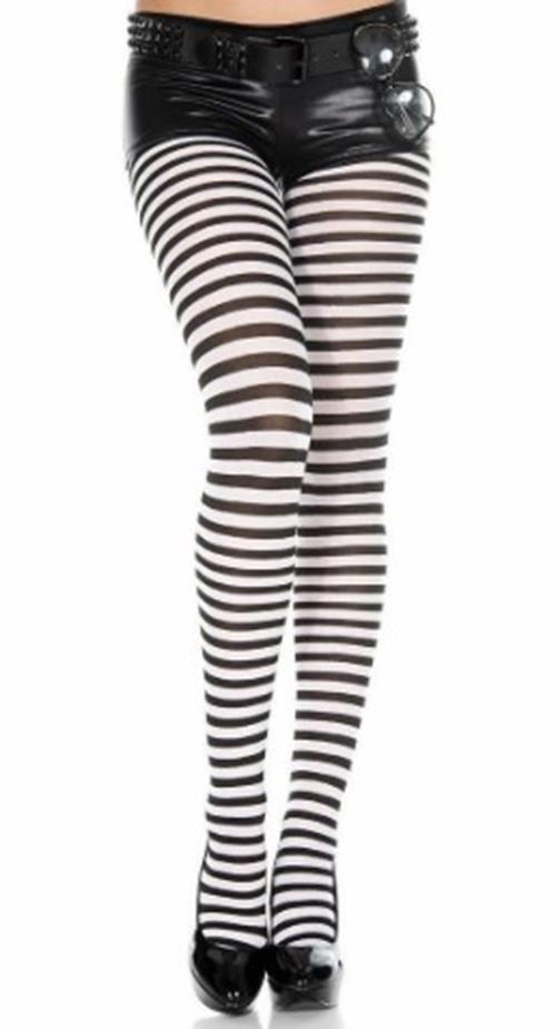 Striped Opaque Tights - Pantyhose - Costume Accessory - Adult - Several Colors